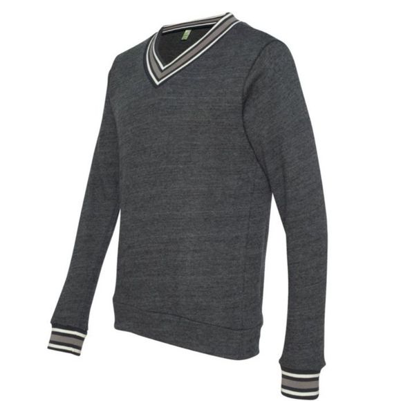 Alternative Earth Mens V Neck Sweat Shirt New Without Tags Dark Gray, Navy, Wht. - Picture 2 of 8